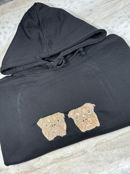 Adult Pet Portrait Hoodie x2 Pet portraits.