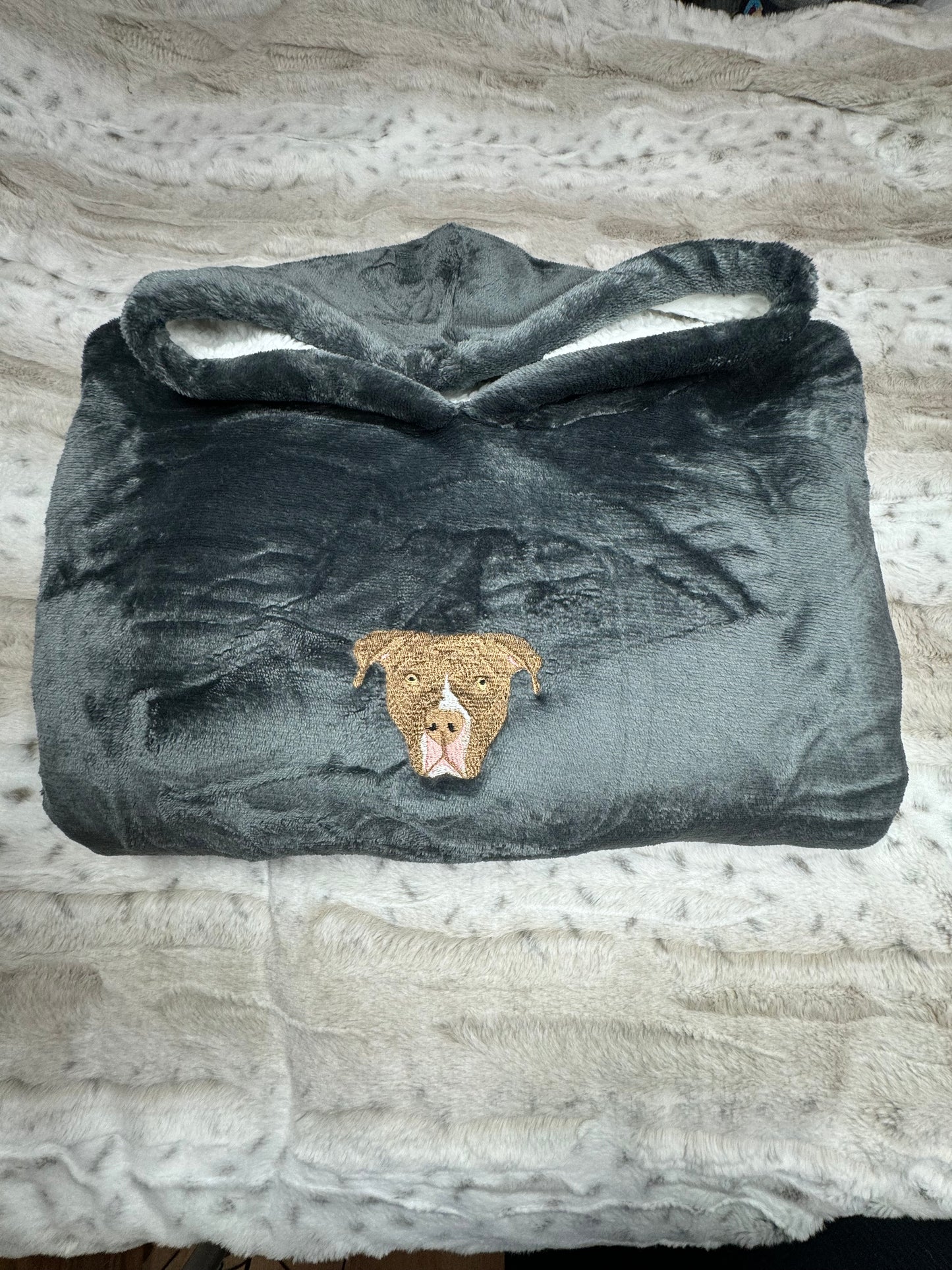 Hooded Blanket with Pet Portrait